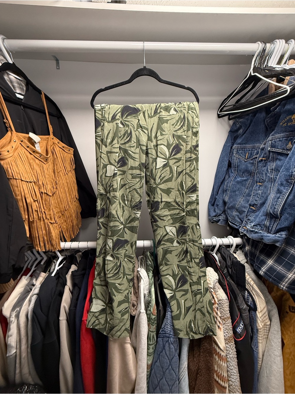 Leaf Print Pants